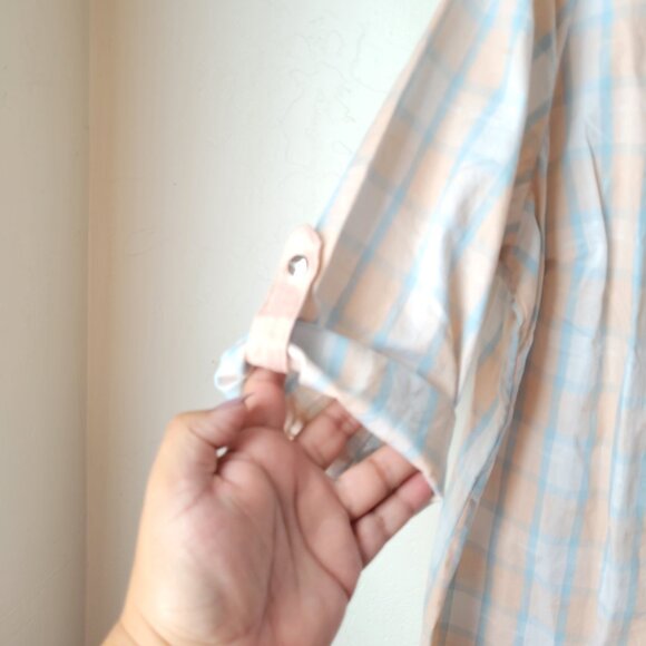 CJ Banks Plaid V-Neck Popover Blouse - Picture 5 of 10